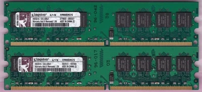 2GB 2x1GB KINGSTON PC2-6400 KVR800D2N5/1G DDR2-800 DESKTOP Ram Memory Kit 240Pin - Image 1 of 4