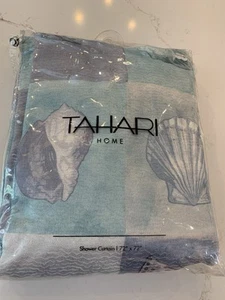 Seashells Beach Themed Shower Curtain By Tahari Home 72 x 72” - Picture 1 of 12