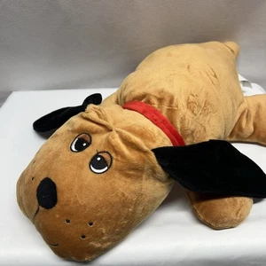 Puppy Plush Dog 18" Brown Black Spots Red Collar Long Ears - Picture 1 of 6