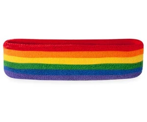 Regenbogen Sport Schweißband Stirnband Frottee Neu Stretch Unisex - Bild 1 von 5