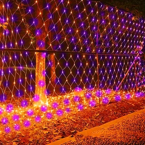 Halloween 360 LED Net Lights, 12FT X 5 FT Connectable Waterproof String Lights w - Picture 1 of 12