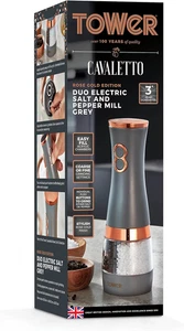 T847004GRY Electric Salt and Pepper Mills, Battery Operated with Adjustable C... - Picture 1 of 12