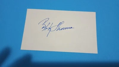 Bobby Thomson Signed Index Card - Image 1 of 3