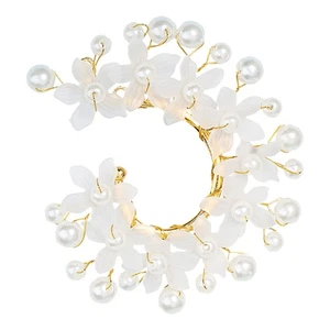 2 Stück Blume Perle Manschette Elegante Blumen Design Ohrringe für Frauen - Bild 1 von 12