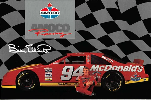 BILL ELLIOTT #94 McDONALD'S / AMOCO RACING WINSTON CUP NASCAR FOLDOVER POSTCARD Cover