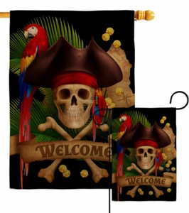 Pirat Ahoi Mate Garten Flagge Küste Deko klein Geschenk Hof Haus Banner - Bild 1 von 19