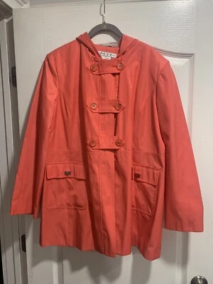 Abrigo Chaqueta Larry Levine, X-Large, Resistente al Agua, Coral Foto 1 de 4
