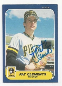 Pat Clements Pittsburgh Pirates 1986 Fleer #606 signierte Karte - Bild 1 von 2