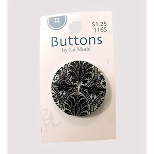 Pulsanti La Mode bianco nero 1 3/8 pollici 34 mm lavabili a secco 1 pezzo - Foto 1 di 2