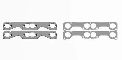 PAIR of 3/8 thick 304ss SBC Stahl Pattern Adapter Kit- w/ Bolts + 2" Flanges - Image 1 of 3