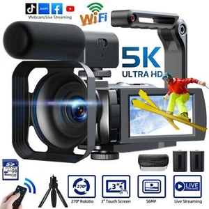 UHD 5K Video Camera Camcorder 16X Digital 56MP for YouTube Touch Screen Vlogging - Picture 1 of 10