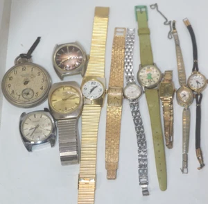 Vtg Watch lot *WALZ GOLD 20 MICRONS*SHEFFIELD*SEIKO*CARAVELLE*GLYCINE Wind ups - Picture 1 of 18