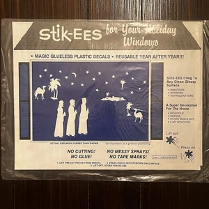 Christmas Decorations 3 Wise Men Nativity Vintage Stik-EES Window Clings NEW - Picture 1 of 3