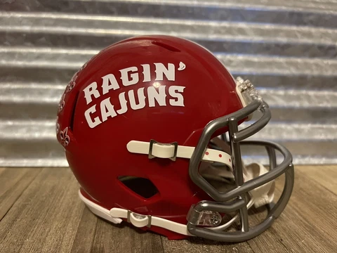 Custom Louisiana Lafayette Ragin Cajuns (2018) Speed Mini Helmet Cover