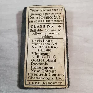 Macchina da cucire pubblicitaria vintage Sears Roebuck & Co aghi carta da collezione - Foto 1 di 8