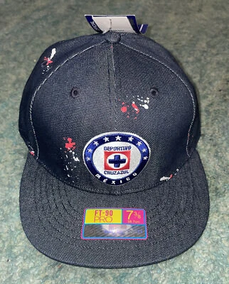 FT-90 PRO ADULTO Cruz Azul Americas Juego Sombrero Ajustado Talla 7 3/8 NUEVO AZUL MARINO/azul/plateado Foto 1 de 4