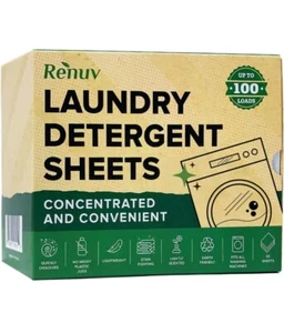 Laundry Detergent Sheets 100 loads Eco Friendly Laundry Soap Detergent Strips - Picture 1 of 6