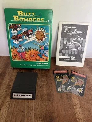 Buzz Bombers Intellivision, 1983 CIB Complete with manual & overlays WHITE LABEL - Image 1 of 4