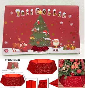 Christmas Sequins Tree Skirt Xmas Tree Base Cover Trees Collar Home Party Decor - Picture 1 of 5