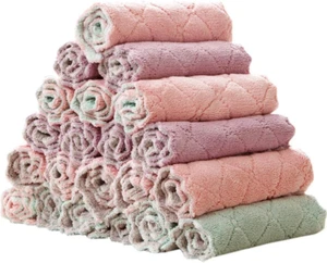 20 Pieces/4 Colors Household Cleaning Cloths Kitchen Dish Cloths, Super Absor... - Picture 1 of 1