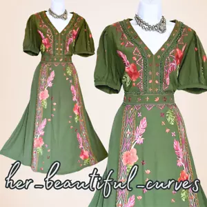 MONSOON BESTICKT BLUMEN ANLASS HOCHZEIT PARTY KLEID GRÖSSE 16 - Bild 1 von 9