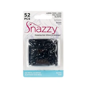 Snazzy Ouchless Mini Negro Polyband Goma Sin Metal Bandas Elásticas para Cabello... - Imagen 1 de 2