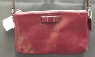 COACH F52225 SVBNF Darcy patent paw Ribbon swingpack shoulder bag Sherry NWT - Image 1 of 4