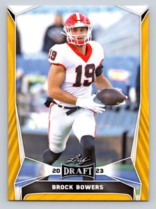 2023 Leaf Draft Football #18 Brock Bowers Yellow Georgia