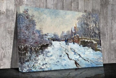 Claude monet escena de nieve en Argenteuil arte mural enmarcado o solo impreso  Foto 1 de 4