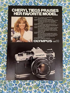 Vintage 1980 Olympus OM 10 Camera Print Ad Cheryl Tiegs - Bild 1 von 7
