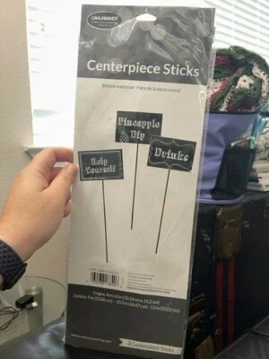 Chalkboard Centerpiece Sticks Signs 3ct. 4" x 6" New!!! - Image 1 of 2
