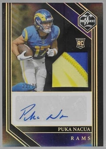 Parche de novato Panini Limited 2023 Puka Nacua autógrafos foco dorado/75 RAMS!! - Imagen 1 de 2