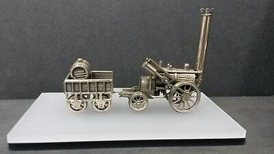 Modellino Locomotiva ROCKET In Argento Brunito 800 UNOAERRE Da Collezione • 330€
