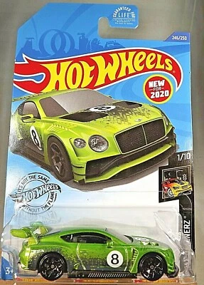 2020 Hot Wheels #246 Nightburnerz 1/10 2018 BENTLEY CONTINENTAL GT3 Green wBlk5y — 第 1/4 张图片
