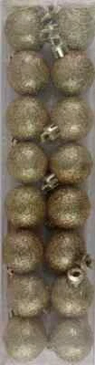 NAVIDAD Mini ADORNOS BOLA 1" BRILLO DORADO IRROMPIBLE 16/Pk Foto 1 de 2
