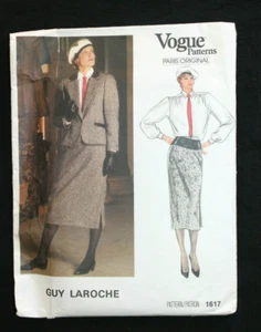 VTG '85 Vogue Paris Original Guy Laroche Jacket Skirt Blouse Pattern SZ 10 UNCUT - Picture 1 of 6