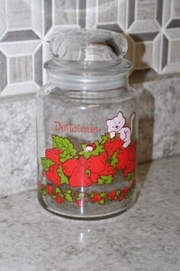 Strawberry Shortcake American Greetings Glass Jar Container W/ Stopper Lid 1980 - Picture 1 of 7