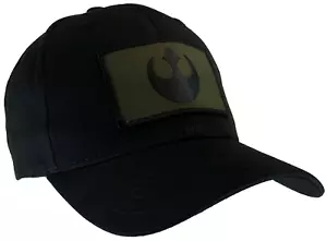 Star Wars Rebel Sombrero Bola Negra Gorra Algodón Estructurado OD Verde y Negro Emblema - Imagen 1 de 4