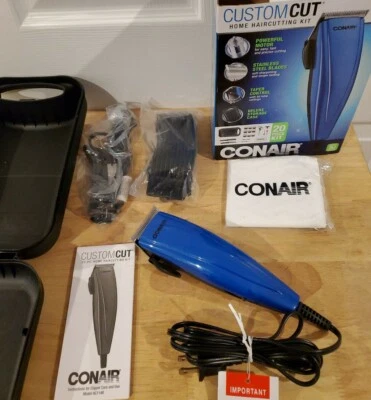 Conair 20 Piece CUSTOM CUT HOME Haircutting Kit Razor w Case - NEW - Image 1 of 4