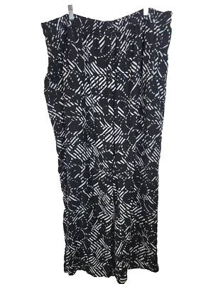 Worthington Black Floral Straight Leg High Rise Pull On Pants Women's Size 2X - Image 1 of 4