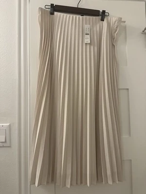 J. CREW Gwyneth Falda Plisada Sin Mangas Marfil Natural Midi Para Mujer Talla Grande Nueva con Etiquetas Foto 1 de 4