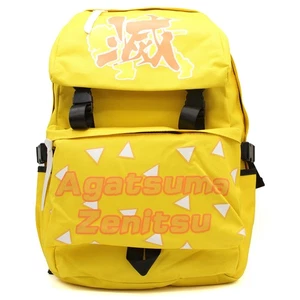 Demon Slayer - Zenitsu Agatsuma Pattern Kanji School Bag NEW Backpack - Picture 1 of 4