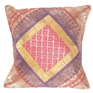 Vintage Sari Seide Quadrat Kissenbezug 16" - Bild 1 von 2