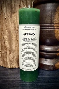 Artemis Magick Stumpenkerze (Handarbeit, Bio, Hexerei, Hoodoo, Wicca) - Bild 1 von 1