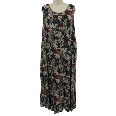 Maxi Vestido Solero Sag Harbor Mujer XL Reversible Estampado Geométrico Sin Mangas Foto 1 de 4