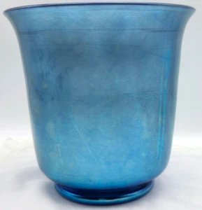 Carder Steuben Glass Blue Aurene Iridescent Vase 6030 Signed ~ Video - Picture 1 of 17