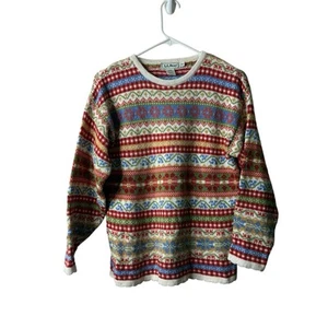 Vintage LL Bean Made In Scotland Fair Isle Pullover Sweater Size XS Cottagecore - Picture 1 of 6