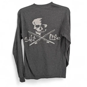 Salt Life Men's Skull & Poles Long-Sleeve Crewneck T-Shirt Fishing Gray Small - Picture 1 of 3