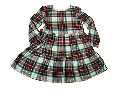 Vestido GAP Niños Talla S 6-7 Niñas Manga Larga Cuadros Navidad Algodón Completamente Forrado Foto 1 de 4
