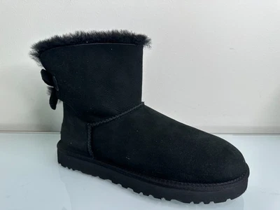 UGG Australia Bailey Bow Black Suede Short Boots 11 US 1006057 - Image 1 of 4